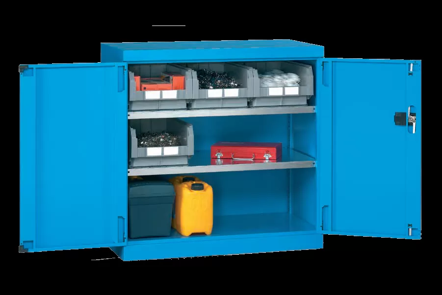 Tool Storage Cupboards-Twin Door Double-Shelf Cabinet 