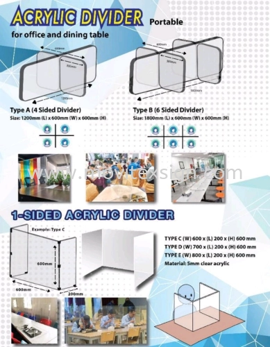 acrylic divider Pannal for office table