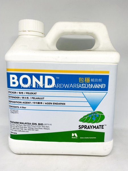 BOND ADJUVANTS AGROCHEMICALS Melaka, Malaysia, Batu Berendam, Krubong, Peringgit Supplier, Wholesaler, Supply, Supplies | HUP THYE HARDWARE SDN BHD