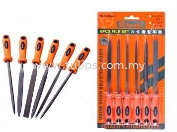 6 Pcs File Set Asaki Drilling & finishing Penang, Malaysia, Penang Street Supplier, Suppliers, Supply, Supplies | Chew Kok Huat & Son Sdn Bhd