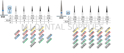 FG DIAMOND BUR, NEEDLE (858-165 / 859-166)