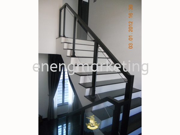 MSST 04- Mild Steel Railing With Tempered Glass MILD STEEL STAIRCASE RAILING STAIRCASE RAILING Selangor, Malaysia, Kuala Lumpur (KL), Klang Supplier, Suppliers, Supply, Supplies | E Neng Marketing Sdn Bhd