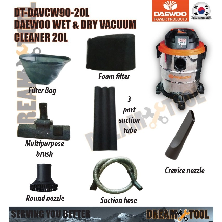 DAEWOO VACUM CLEANER 20L 1250W