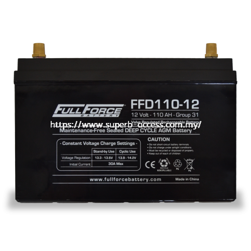 FFD110-12 Dual Purpose AGM Battery Recreational Vehicles Application Fullriver AGM Battery Selangor, Malaysia, Kuala Lumpur (KL), Shah Alam Supplier, Rental, Supply, Supplies | Superb Access Solutions Sdn Bhd