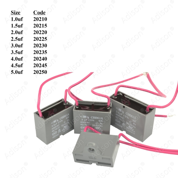 Code: 20215 1.5 uf Fan Capacitor Wire Type Fan Capacitor Wire Type Capacitor Parts Melaka, Malaysia Supplier, Wholesaler, Supply, Supplies | Adison Component Sdn Bhd