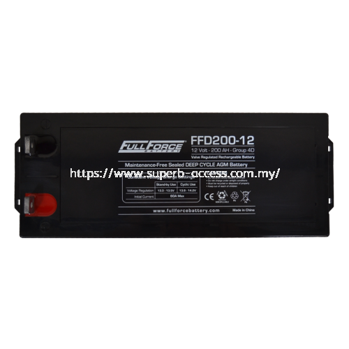 FFD200-12 Dual Purpose AGM Battery Marine Application Fullriver AGM Battery Selangor, Malaysia, Kuala Lumpur (KL), Shah Alam Supplier, Rental, Supply, Supplies | Superb Access Solutions Sdn Bhd