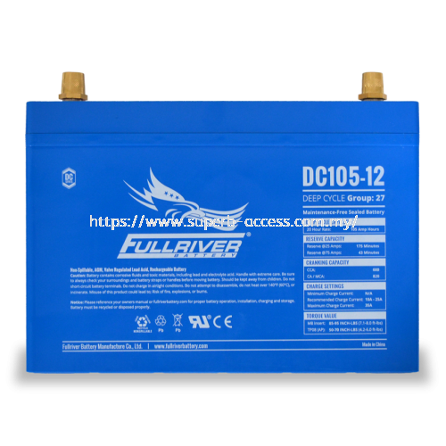 DC105-12 Deep-Cycle AGM Battery Marine Application Fullriver AGM Battery Selangor, Malaysia, Kuala Lumpur (KL), Shah Alam Supplier, Rental, Supply, Supplies | Superb Access Solutions Sdn Bhd