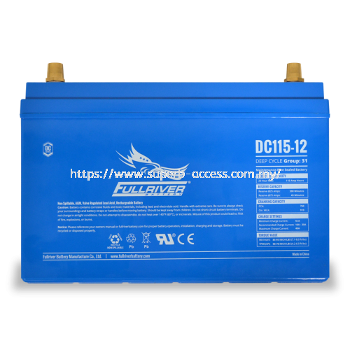 DC115-12 Deep-Cycle AGM Battery Marine Application Fullriver AGM Battery Selangor, Malaysia, Kuala Lumpur (KL), Shah Alam Supplier, Rental, Supply, Supplies | Superb Access Solutions Sdn Bhd