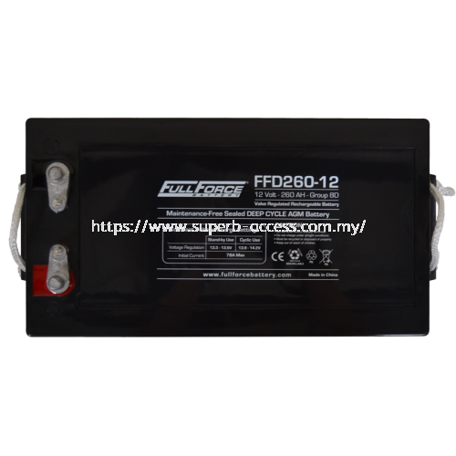 FFD260-12 Dual Purpose AGM Battery Commercial Trucking Application Fullriver AGM Battery Selangor, Malaysia, Kuala Lumpur (KL), Shah Alam Supplier, Rental, Supply, Supplies | Superb Access Solutions Sdn Bhd