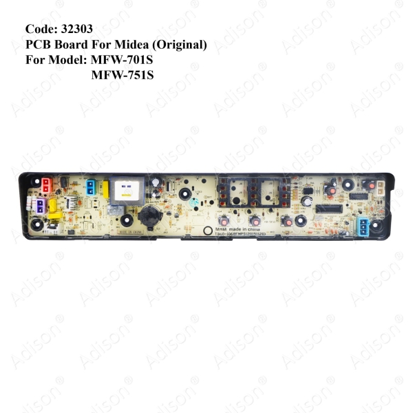 Code: 32303 PCB Board For Midea MFW-701S / MFW-751S / MFW-752S / MFW-801S / MT720B / Morgan MWM-VAGOR 7 FA PCB Board Washing Machine Parts Melaka, Malaysia Supplier, Wholesaler, Supply, Supplies | Adison Component Sdn Bhd