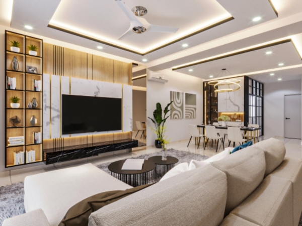 Living Area Design Living Area Design Living Design Kangkar Pulai, Johor Bahru(JB), Skudai Design, Renovation | Leo Design Sdn Bhd