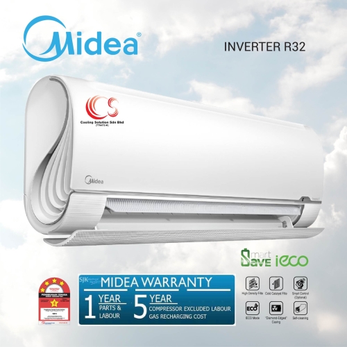 (MSFAAU-09CRFN8) Midea Airstill 1.0 HP - 1.5 HP Inverter Air Conditioner + R32 Refrigerant - Cooling Solution Sdn Bhd