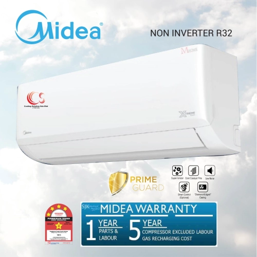 (MSAG-10CRN8) Midea Xtreme Cool 1.0 HP - 2.5 HP Non Inverter Air Conditioner + R32 Refrigerant