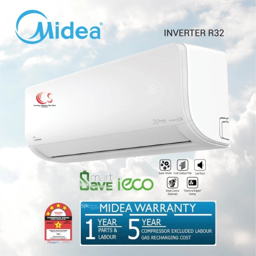 (MSXS-10CRDN8) Midea Xtreme Save 1.0 HP - 2.5 HP Inverter Air Conditioner + R32 Refrigerant