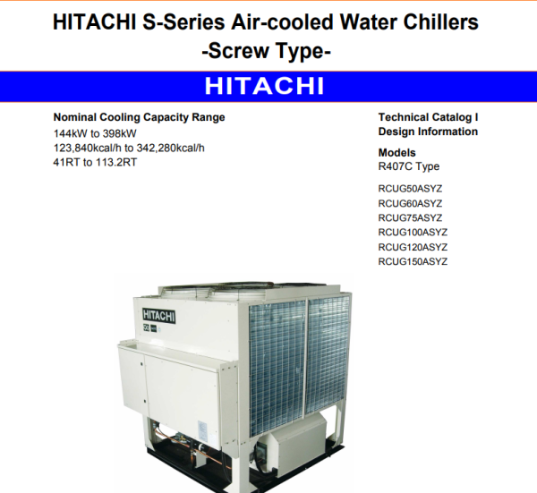 Hitachi Air-Cooled  RCUG-ASYZ Series Chillers Hitachi Air-Cooled Chiller Chiller -Air-Cooled Malaysia, Selangor, Kuala Lumpur (KL), Subang Jaya Supplier, Suppliers, Supply, Supplies | Summer Air-Conditioning Engineering Sdn Bhd