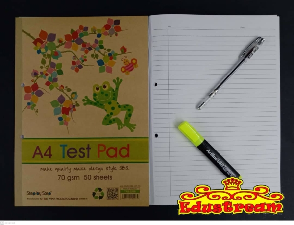 TEST PAD  A4 70GSM 50 SHEETS (RULER PAD) Foolscap Paper Paper Product Stationery & Craft Johor Bahru (JB), Malaysia Supplier, Suppliers, Supply, Supplies | Edustream Sdn Bhd