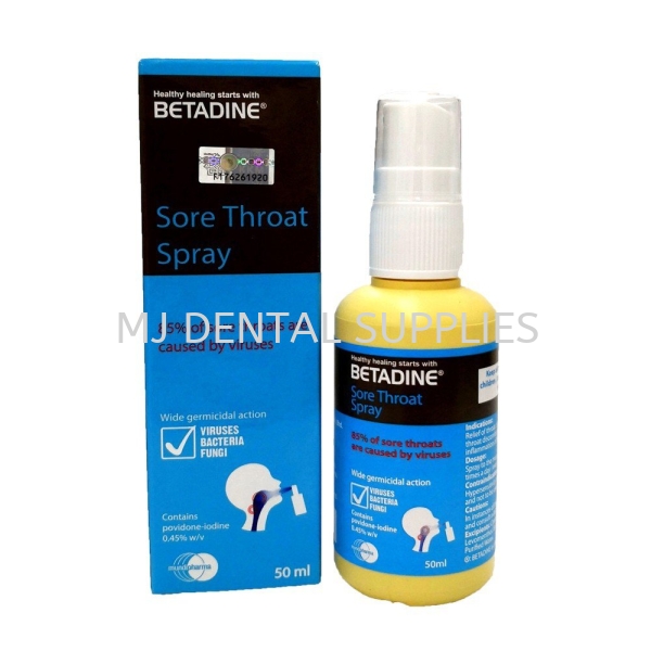 BETADINE SORE THROAT SPRAY 0.45% Mouthwash/Mouthrinse Dentistry Material Selangor, Malaysia, Kuala Lumpur (KL), Shah Alam Supplier, Distributor, Supply, Supplies | MJ Dental Supplies