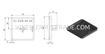 End Cap for Alu Profile 40 x 40 