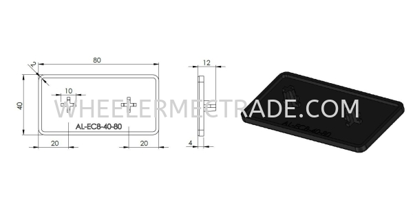 End Cap for Alu Profile 40 x 80 End Cap Aluminium Profile Accessories Aluminium Profile Singapore, Malaysia, Johor Bahru (JB), Indonesia, Ulu Tiram Supplier, Suppliers, Supply, Supplies | WHEELER MECTRADE (S) PTE LTD