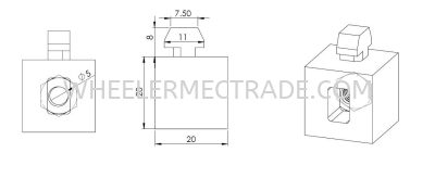 Panel Mounting Block for Alu Profile P6 Series 