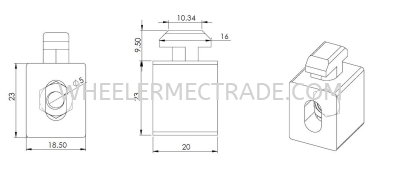 Panel Mounting Block for Alu Profile P8 Series