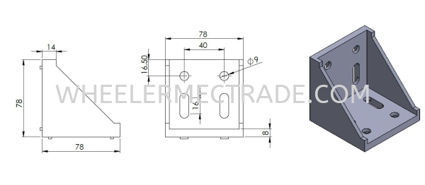 L Bracket for Alu Profile 80 x 80 L Bracket Aluminium Profile Accessories Aluminium Profile Singapore, Malaysia, Johor Bahru (JB), Indonesia, Ulu Tiram Supplier, Suppliers, Supply, Supplies | WHEELER MECTRADE (S) PTE LTD