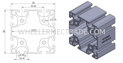 Aluminium Profile 80 x 80 