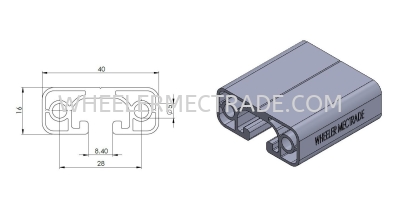 Aluminium Profile 40 x 16 