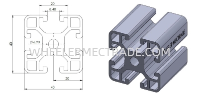 Aluminium Profile 40 x 40 