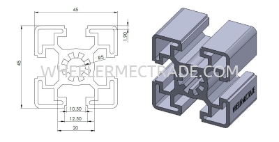 Aluminium Profile 45 x 45 