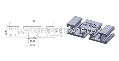 Aluminium Profile 20 x 80 (Roller Conveyor)