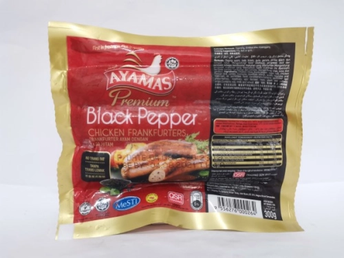 AYAMAS Blackpepper Chicken Frankfurter  235g 黑胡椒香肠 Frankfurter Ayam degan Lada Hitam