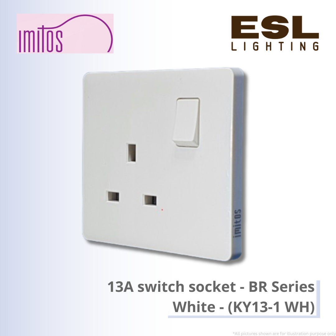 IMITOS 13A Switch Socket (BR Series) White - KY13-1 WH [SIRIM]
