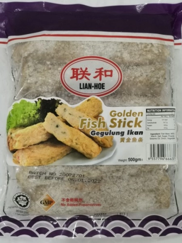 LIAN HOE Golden Fish Stick 500g+- 联合 黄金鱼条