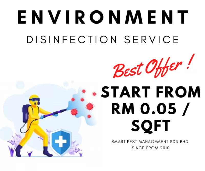 Disinfection Service Just Only Start From RM 0.05 / Sqft