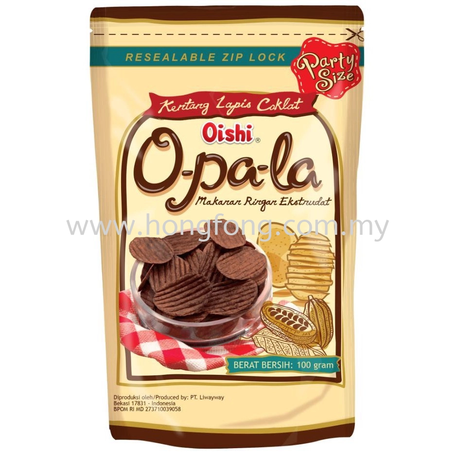 HF OISHI OPALA CHOCO POTATO CHIPS 100G