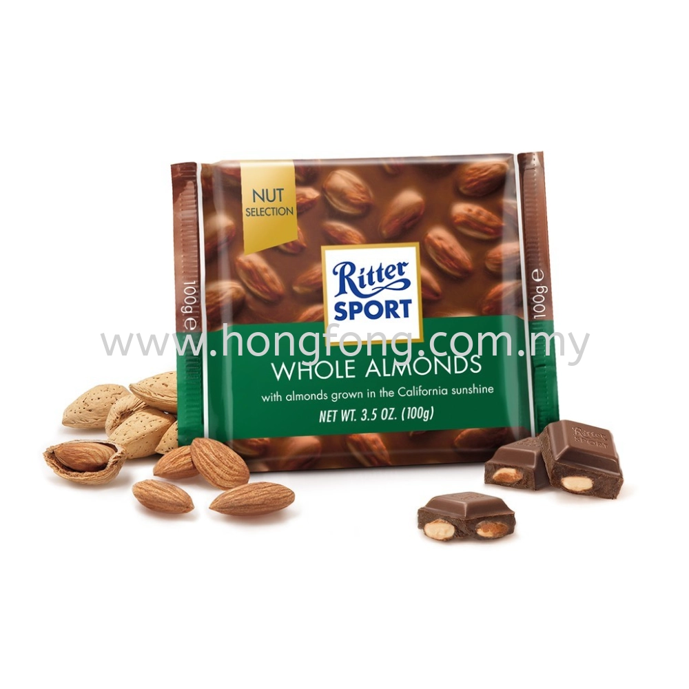 RITTER SPORT WHOLE ALMOND 100G