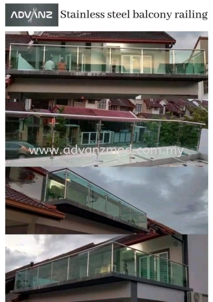 Stainless Steel Balcony Glass Railing With 12mm Tempered Glass Blue & Green Stainless Steel Glass Railing Selangor, Malaysia, Kuala Lumpur (KL), Puchong Supplier, Supply, Supplies, Retailer | Advanz Mod Trading