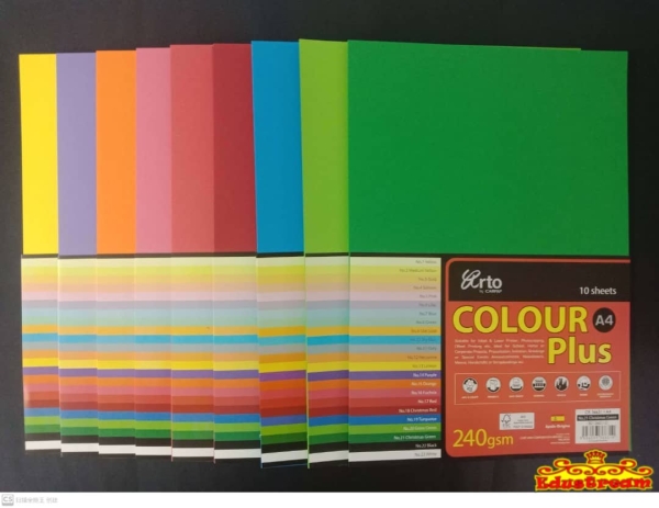 SPLAIN COLOUR PLUS CARD A4.240GSM 10'S Paper Writing & Correction Stationery & Craft Johor Bahru (JB), Malaysia Supplier, Suppliers, Supply, Supplies | Edustream Sdn Bhd