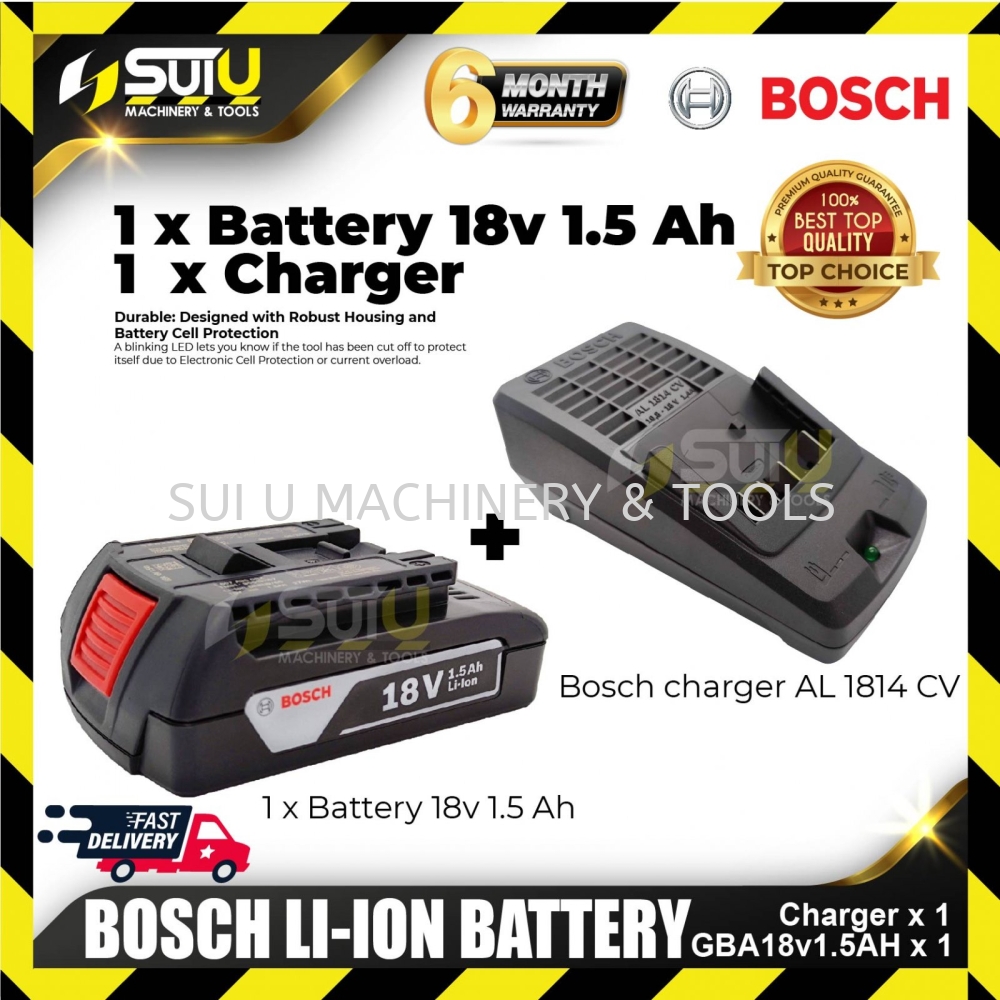 Bosch GBA18V 1.5AH / GAL1814 18V Battery 1.5Ah & Charger ( 1 x  Batt1.5Ah+Charger) Battery Charger Battery & Electrical Kuala Lumpur (KL),  Malaysia, Selangor, Setapak Supplier, Suppliers, Supply, Supplies | Sui U
