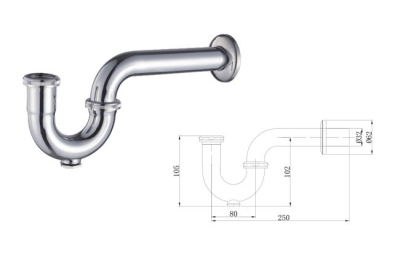 ES1051  G1-1/4" 32mm P-trap