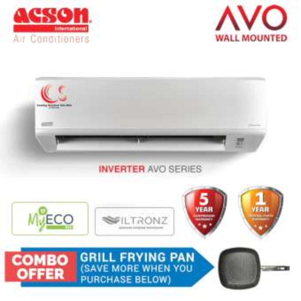 (A3WMY10N) Acson Air Conditioner Inverter R32 1.0HP - 2.5HP + My Eco + Advance Filtering Technology (Deliver by seller within Klang Valley area)