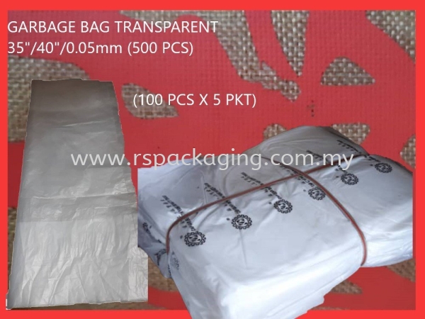 35''/40'' TRANSPARENT GARBAGE BAG (+-500 PCS) GARBAGE BAG PLASTIC BAGS Kuala Lumpur (KL), Malaysia, Selangor, Kepong Supplier, Suppliers, Supply, Supplies | RS Peck Trading