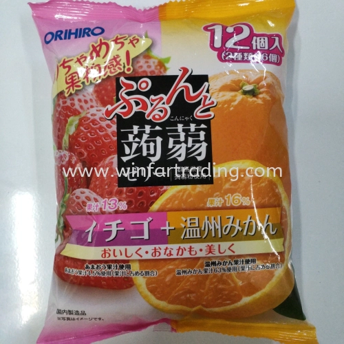 ORIHIRO KONJAK JELLY STRAWBERRY & ORANGE 12PES BC4571157255996