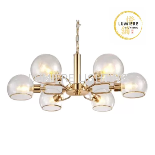 Nordic Gold Pendant Light 63605/6