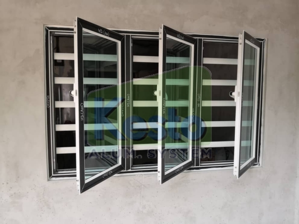  Performance Casement Window With Aluminium Grill Johor Bahru (JB), Tebrau Contractor, Supplier, Supply | Kesto Aluminium System (JB) Sdn Bhd
