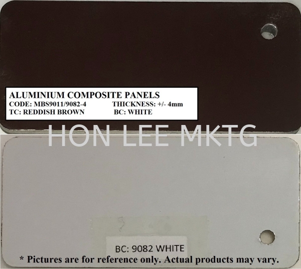 TC: MBS9011 REDDISH BROWN  BC: 9082-4 WHITE  TC: MBS9011 REDDISH BROWN  BC: 9082-4 WHITE  4mm ALUM. COMPOSITE PANELS ROOFINGS & PARTITION Selangor, Malaysia, Kuala Lumpur (KL), Semenyih Supplier, Suppliers, Supply, Supplies | Hon Lee Marketing Sdn Bhd