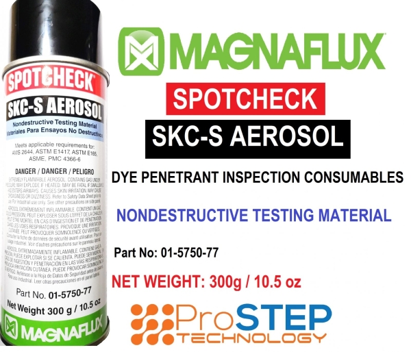 MAGNAFLUX SPOTCHECK SKC-S AEROSOL Dye Penetrant Inspection (DPI)  Non Destructive Testing (NDT) Consumables Malaysia, Penang Manufacturer, Supplier, Supply, Supplies | Prostep Technology Sdn Bhd