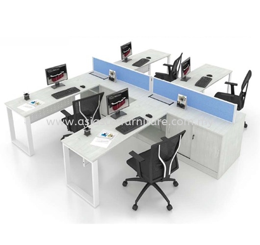 CLUSTER OF 4 OFFICE PARTITION WORKSTATION - Partition Workstation Puteri Puchong | Partition Workstation Damansara Kim | Partition Workstation Bandar Puchong Jaya | Partition Workstation Taipan USJ