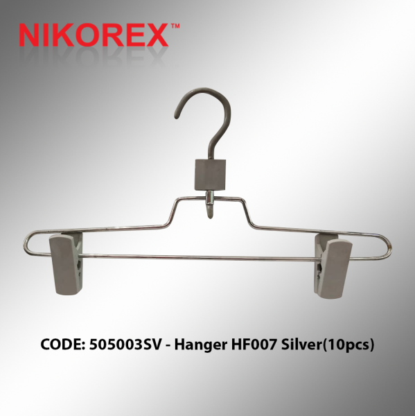 505003SV - Clip Hanger HF007 Silver (10pcs) Clip Hanger HANGERS Malaysia, Johor Bahru (JB), Kuala Lumpur (KL), Selangor, Melaka, Perak, Pahang, Singapore Supplier, Manufacturer, Supply, Supplies | Nikorex Display Products (M) Sdn Bhd